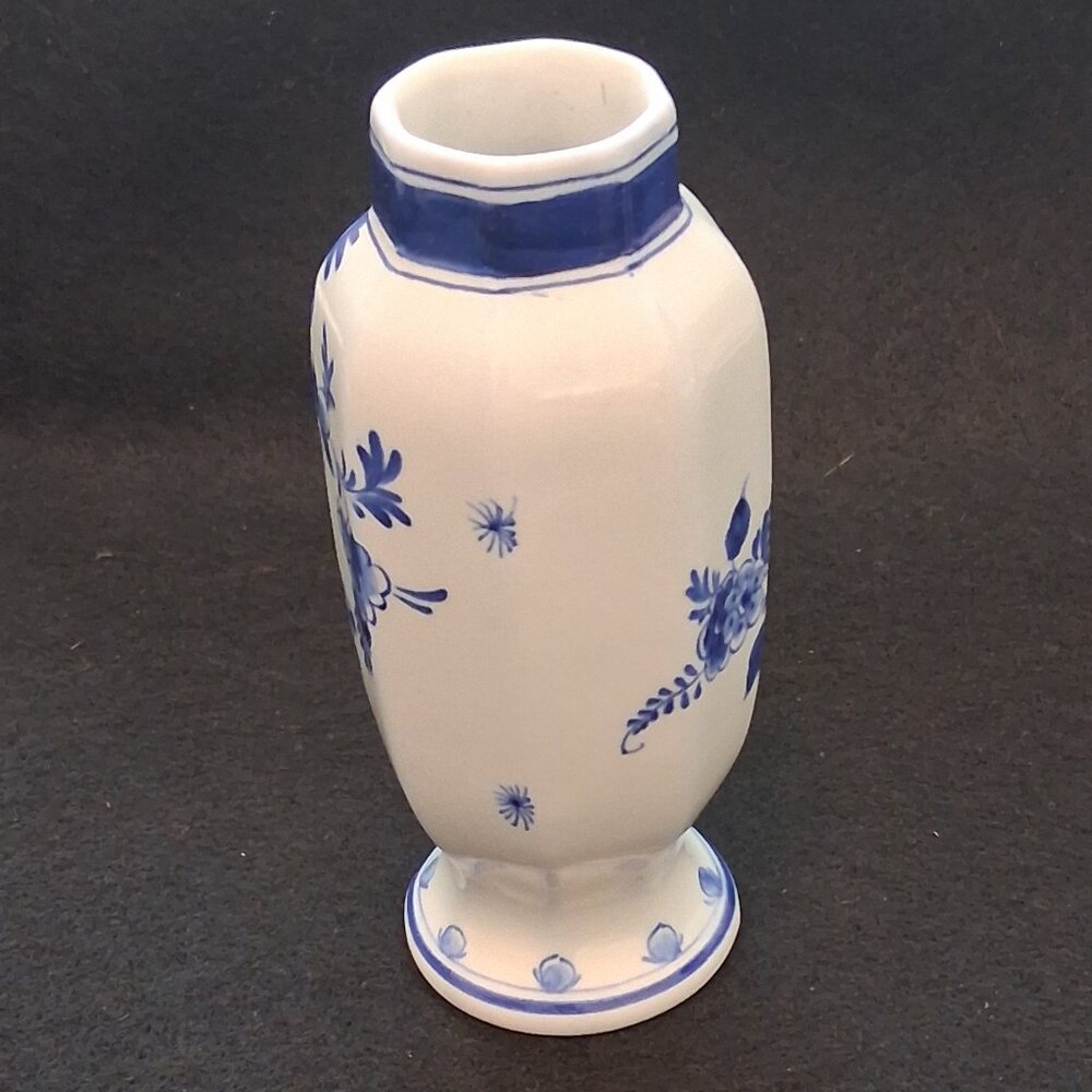 Royal 1969 Delft Hand Painted 5.5" Octagonal Vase De Porceleyne Fles MH van Oort - Picture 3 of 7